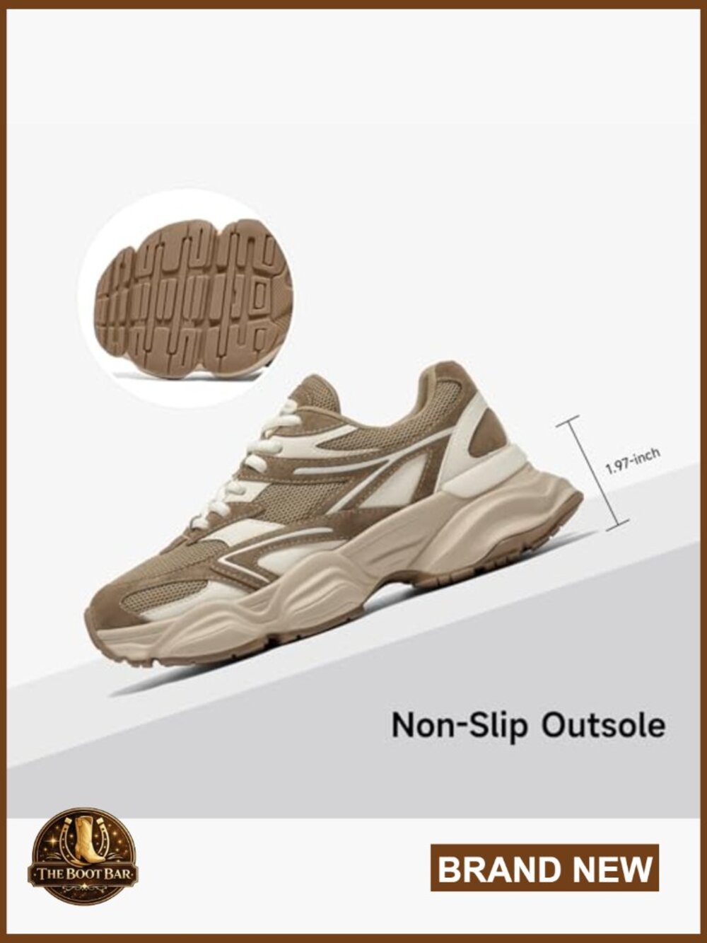 Chunky Platform Sneakers, Suede Mesh Walking Shoes, Non-Slip Lace Up - Picture 6 of 7